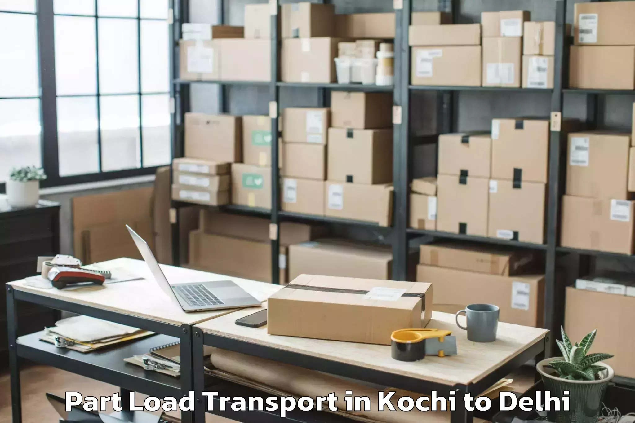 Get Kochi to Dlf Emporio Mall Part Load Transport